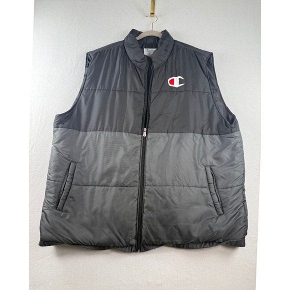 Champion Other - Champion Mens 4XLT Puffer Vest Black‎ Gray Big & Tall Sleeveless Jacket Full Zip